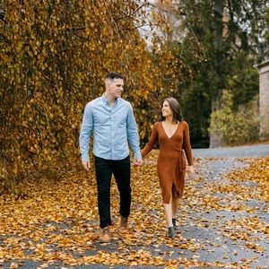 Brown midi sweater wrap dress